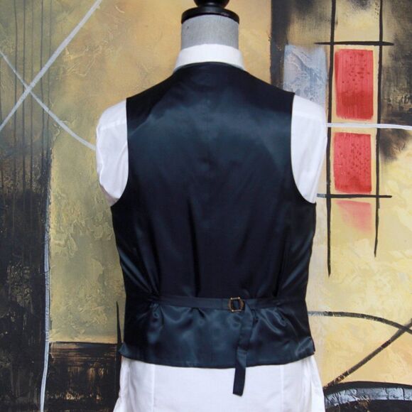 NWT Jos A Bank 1905 Size M Suit Separate Vest 100% Wool Bright Blue C080660 - Picture 3 of 4